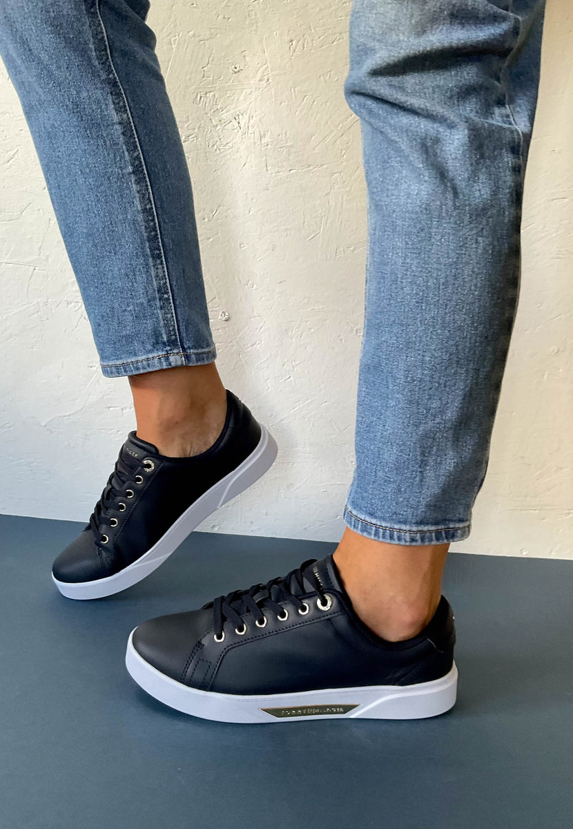 Womens navy tommy hilfiger trainers hotsell