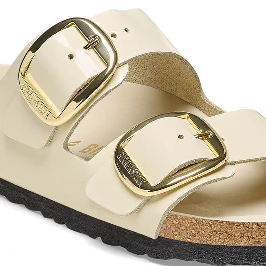 cream big buckle birkenstock sandals