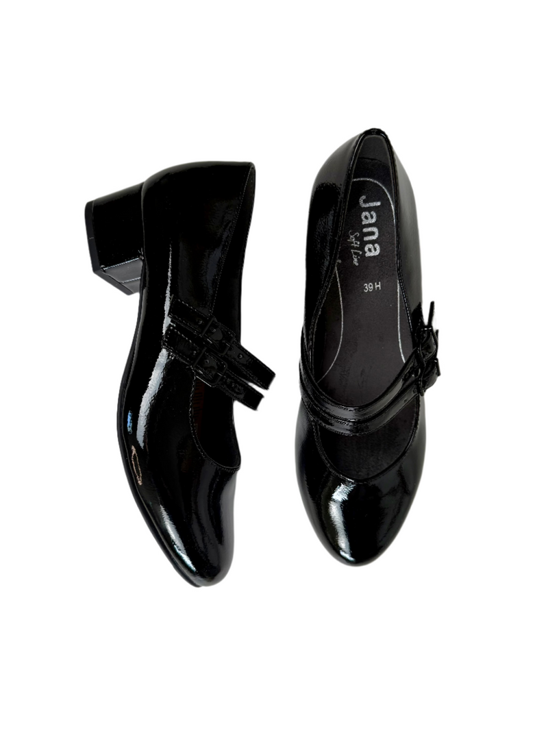 Load image into Gallery viewer, black wide fitting heels