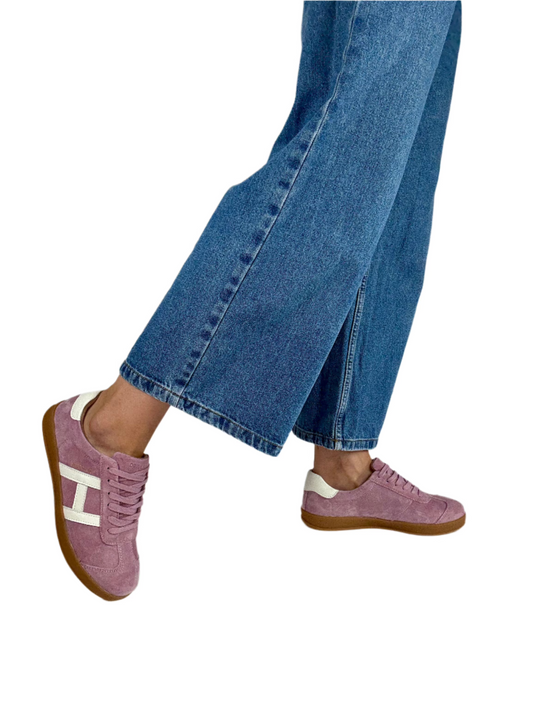 purple drilley trainers
