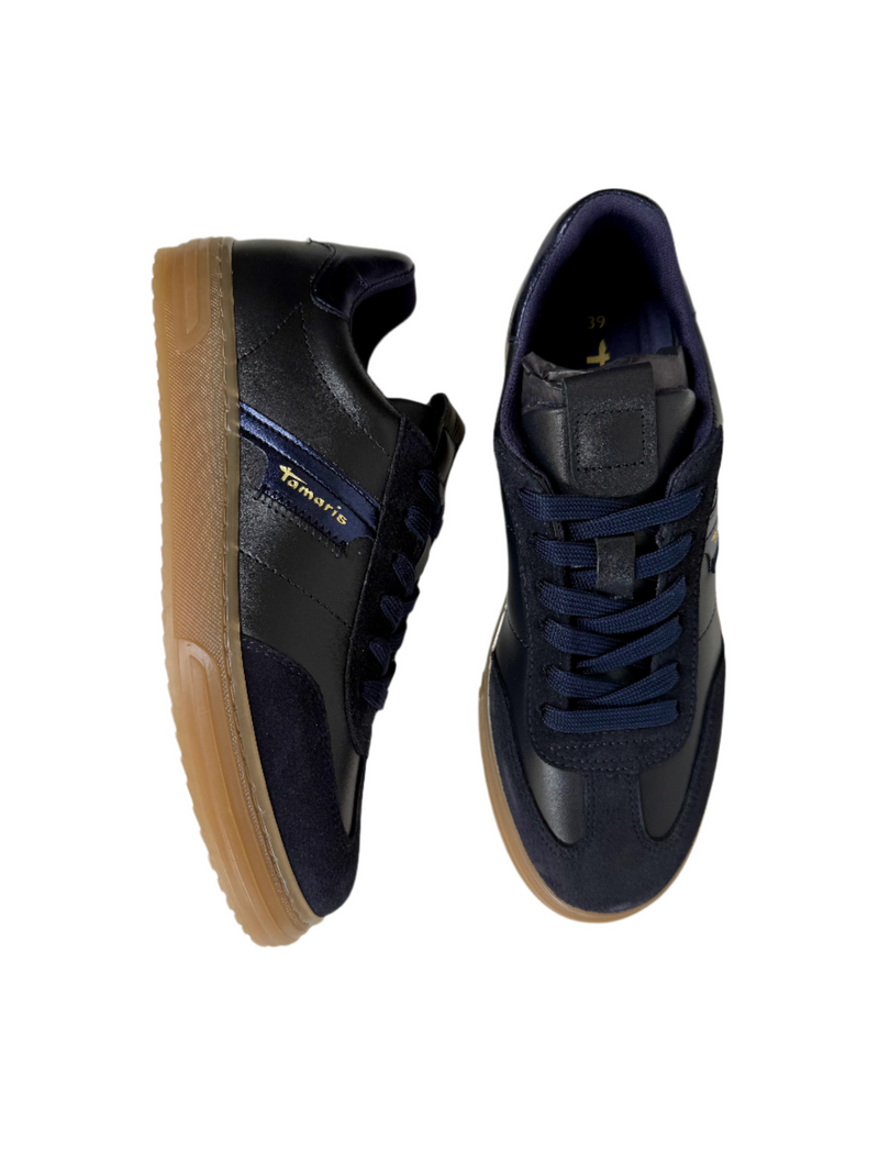 Load image into Gallery viewer, navy flat shoes