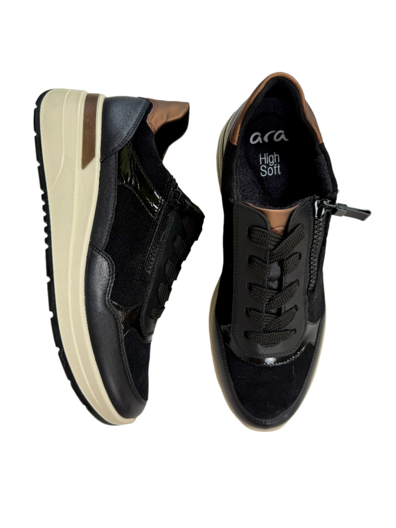 Load image into Gallery viewer, ara black sneakers