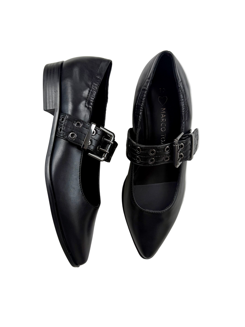 Load image into Gallery viewer, black flat shoes for women