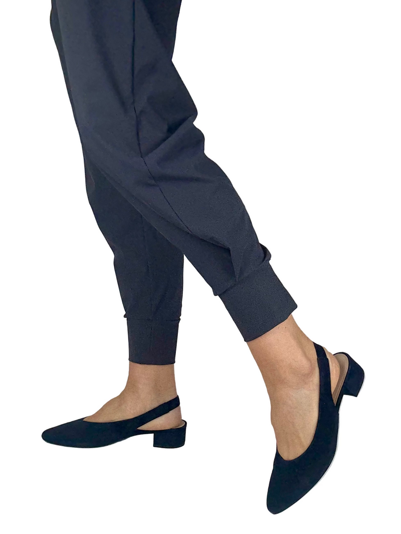 Load image into Gallery viewer, navy block heel sling back gabor