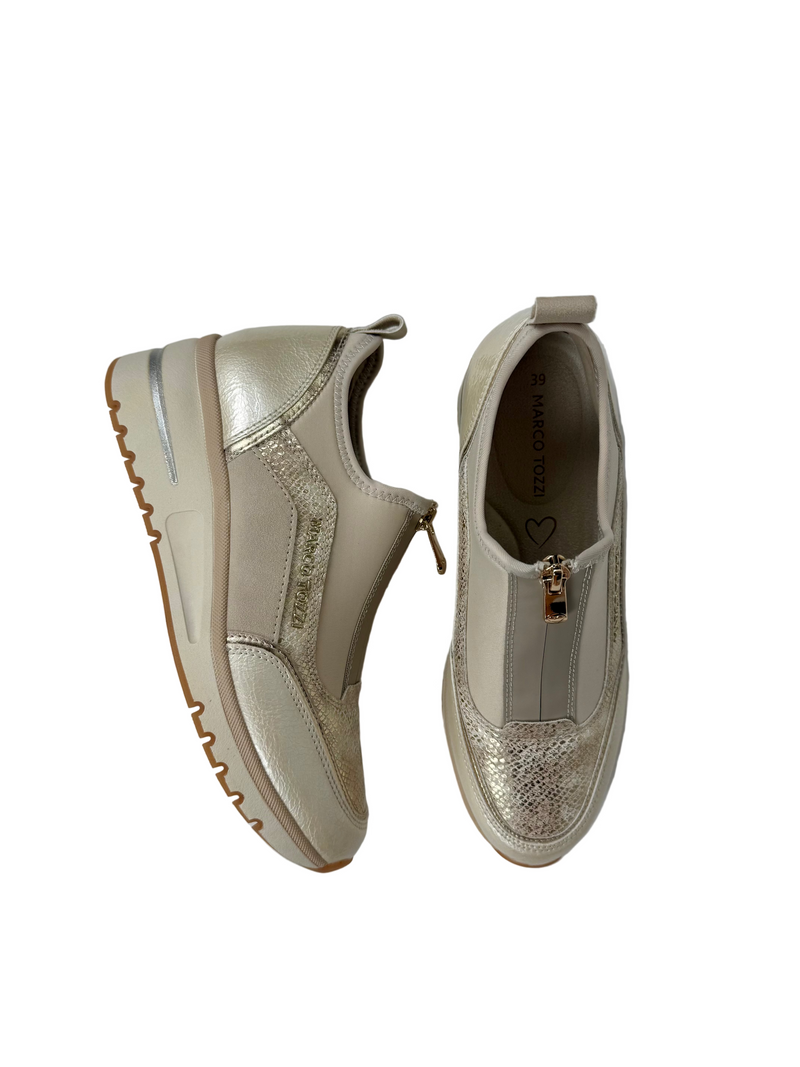 Load image into Gallery viewer, gold wedge shoes