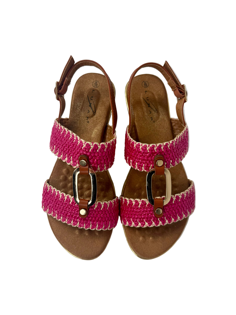 Load image into Gallery viewer, pink flat sandals