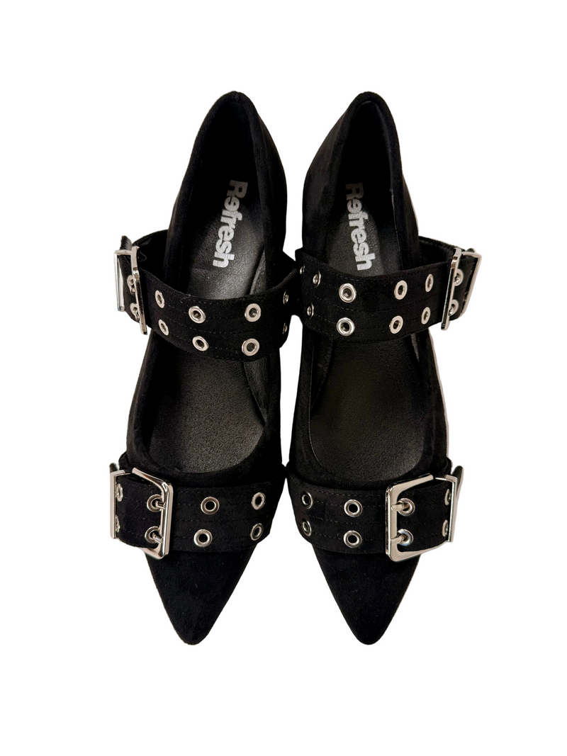 Load image into Gallery viewer, black pointed pumps