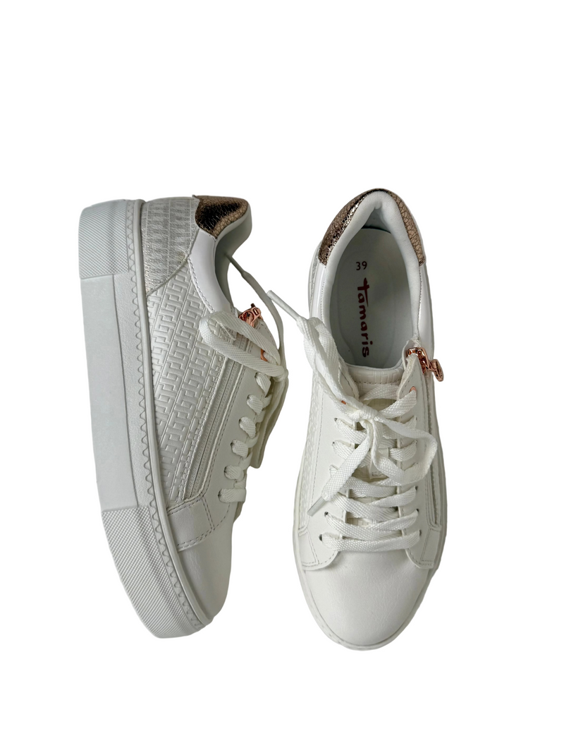 Load image into Gallery viewer, white platform sneakers