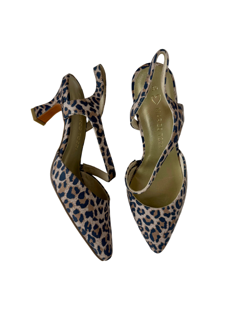 Load image into Gallery viewer, leopard print sling back heels