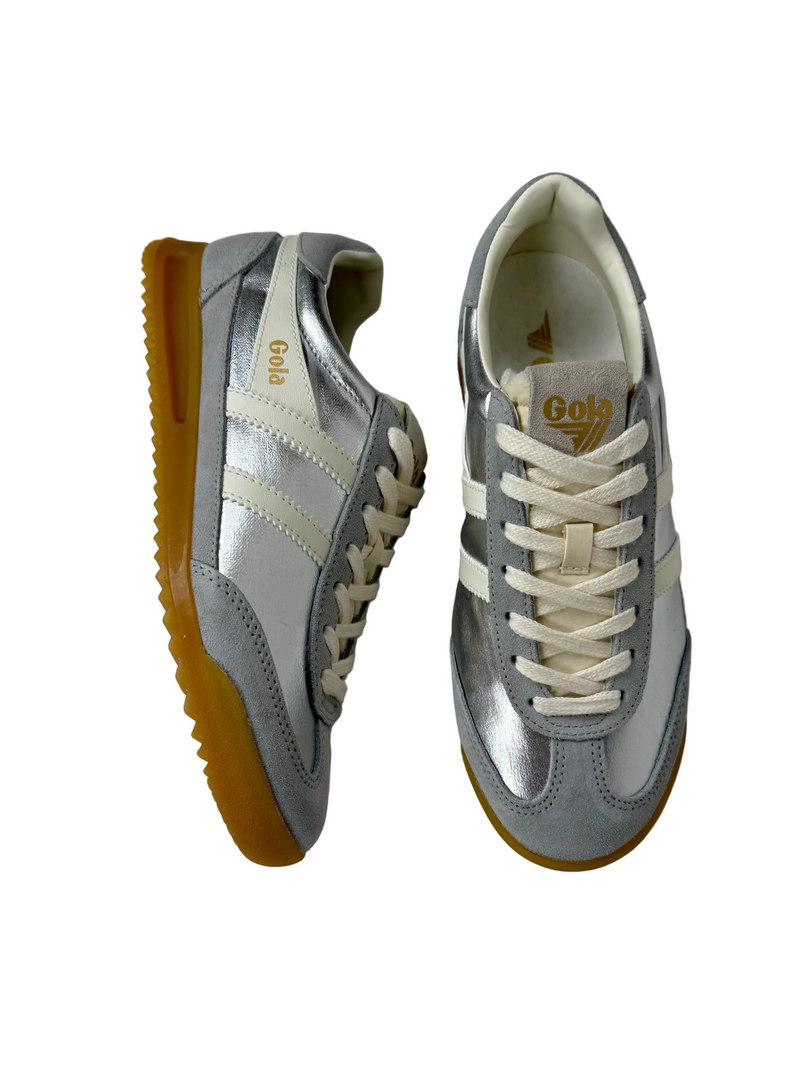 Load image into Gallery viewer, silver casual sneakers