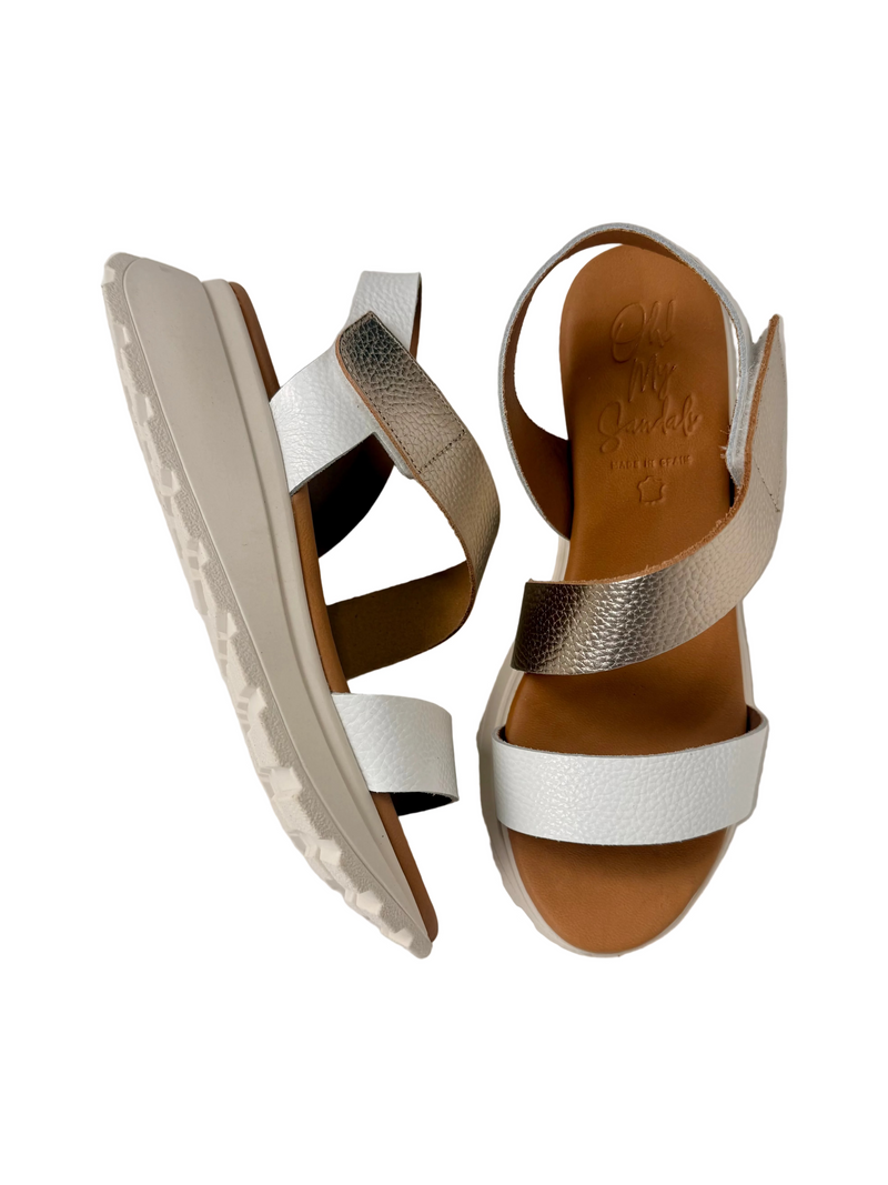 Load image into Gallery viewer, white platform sandals