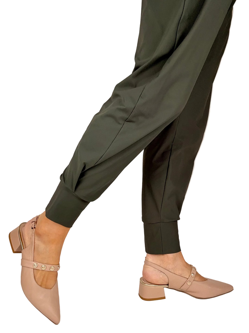 Load image into Gallery viewer, pink block heel sling back shoes