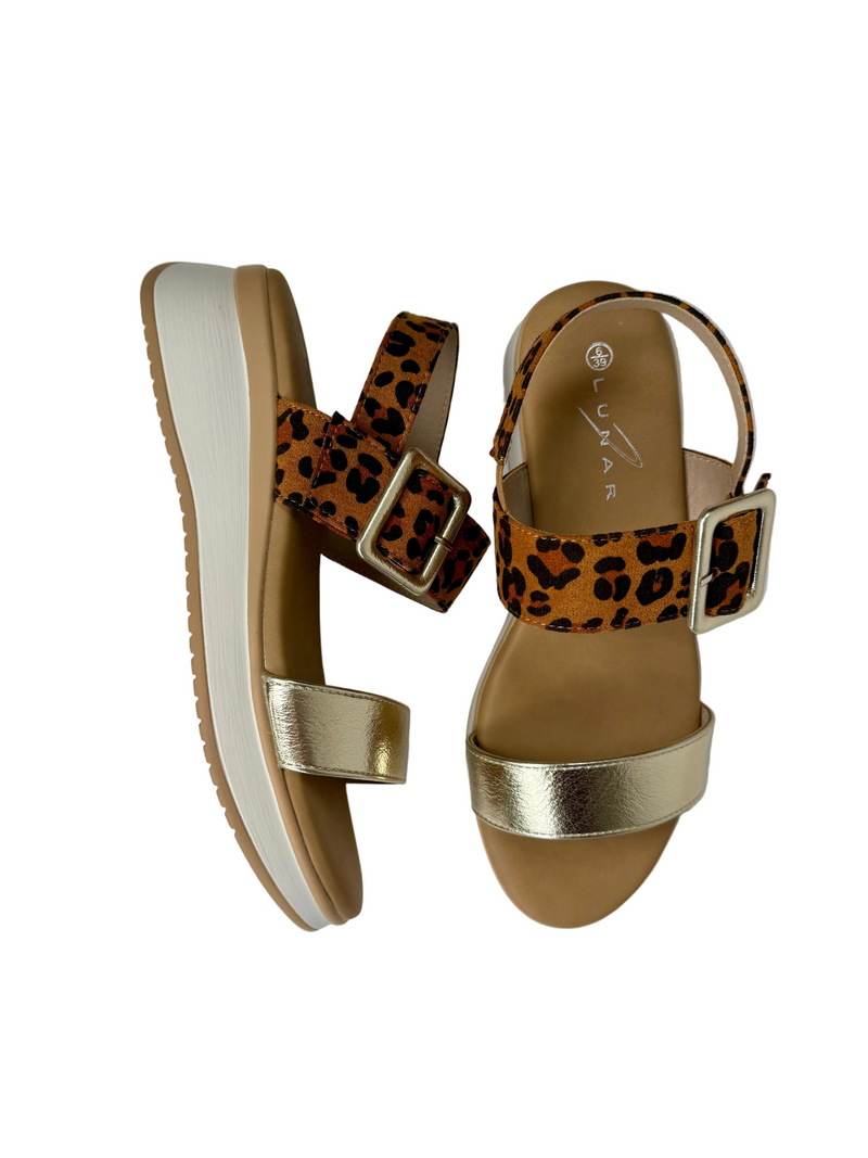 Load image into Gallery viewer, leopard print wedge sandals