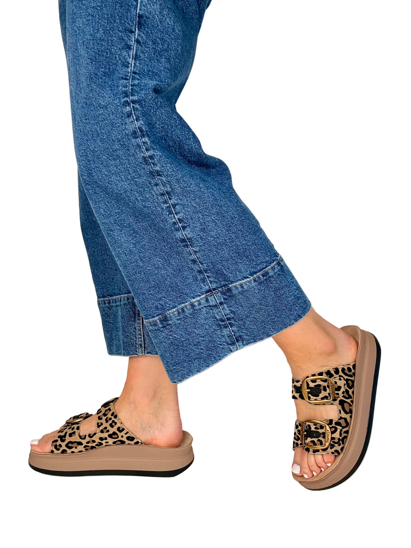 Load image into Gallery viewer, leopard print platform sandals