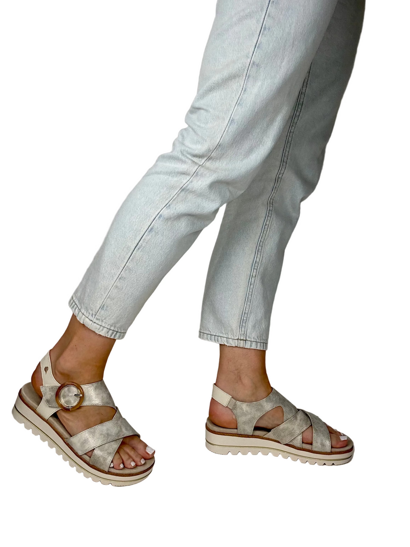 Load image into Gallery viewer, silver wedge sandals
