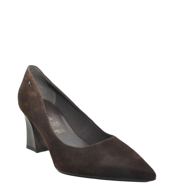 Load image into Gallery viewer, brown suede heels