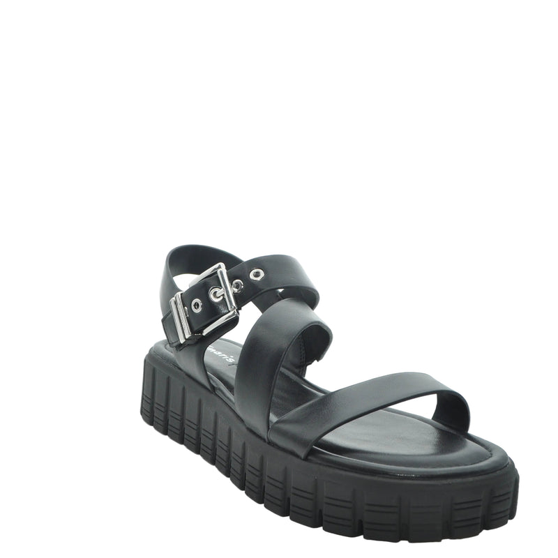 Load image into Gallery viewer, black platform sandals