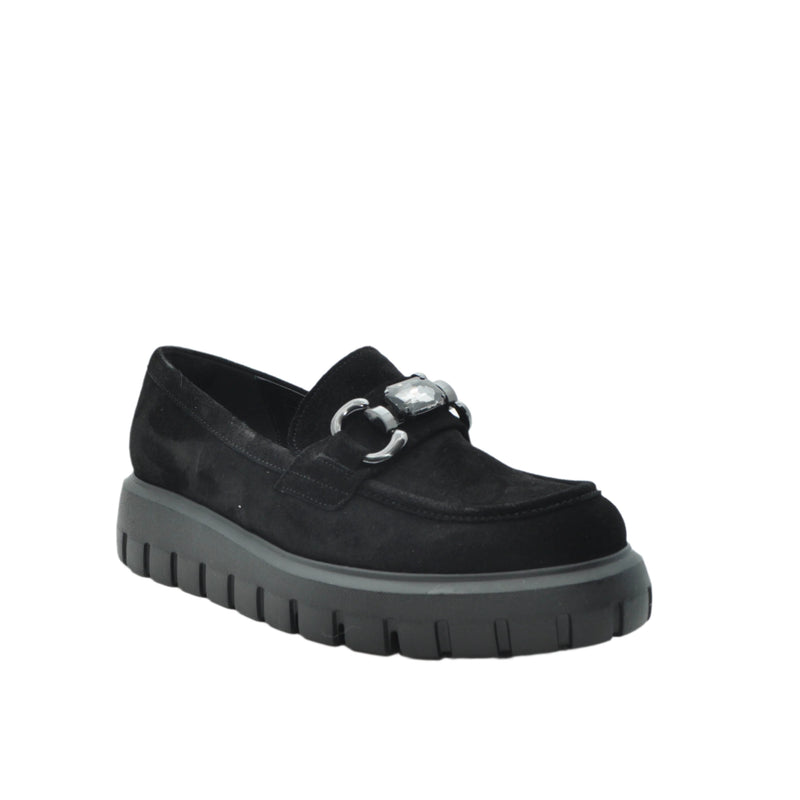 Load image into Gallery viewer, black suede loafers