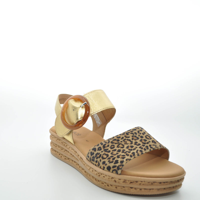 Load image into Gallery viewer, gabor leopard print wedge sandals