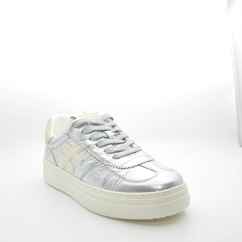 Load image into Gallery viewer, silver platform trainers