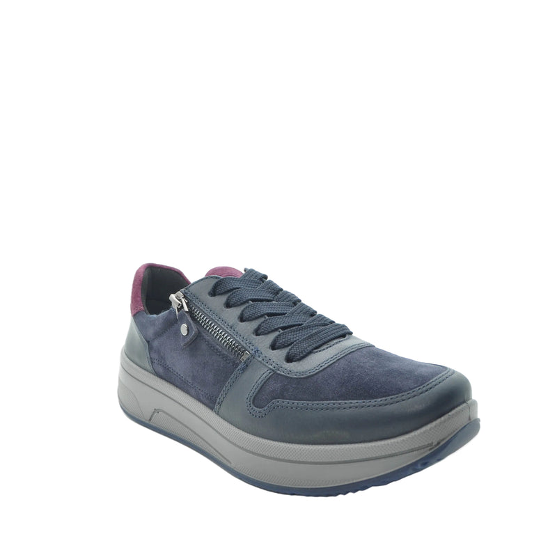 Load image into Gallery viewer, navy suede sneakers ara