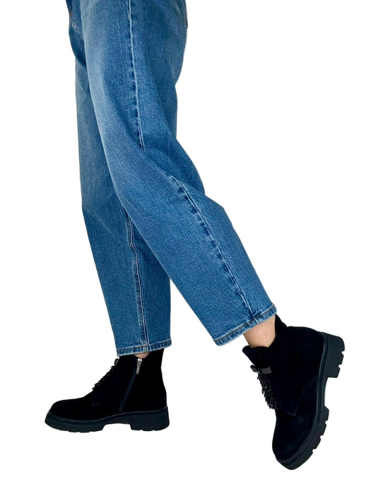 black smart casual boots for women