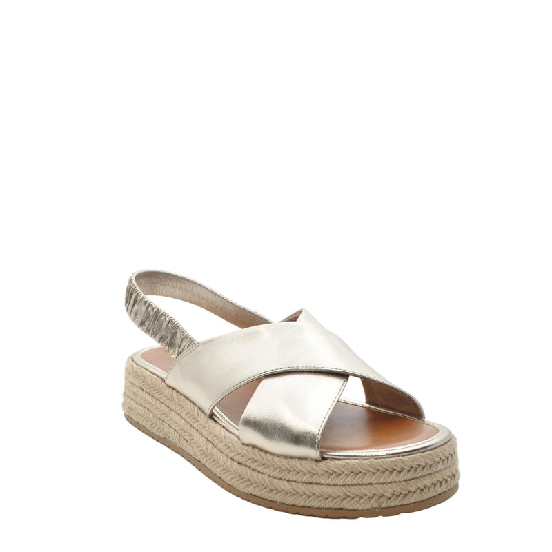 Load image into Gallery viewer, gold platform espadrilles