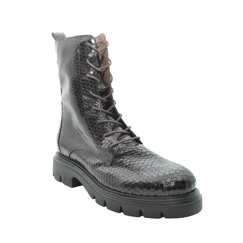 Load image into Gallery viewer, snake skin brown boots for women
