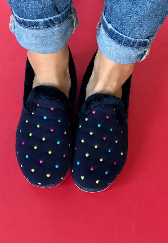 womens slippers navy