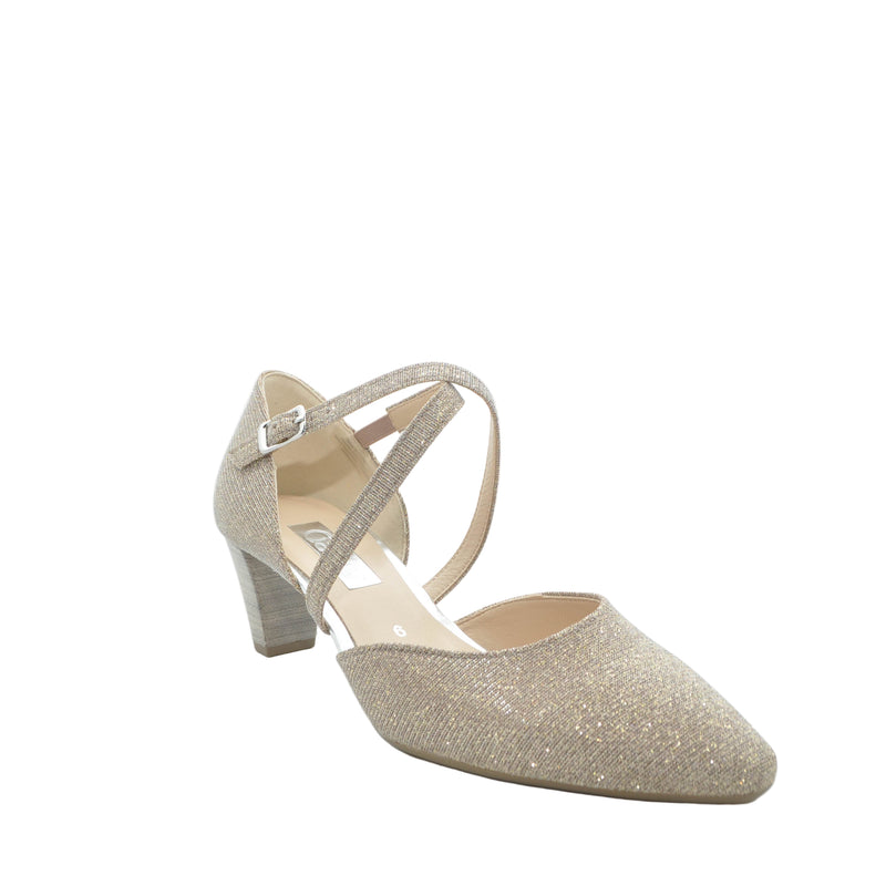 Load image into Gallery viewer, gold gabor heels
