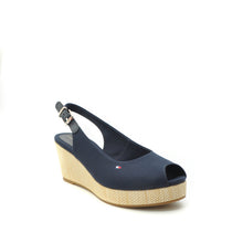 Load image into Gallery viewer, navy low wedge sandals