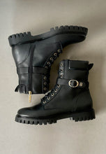 Load image into Gallery viewer, tommy hilfiger black biker boots