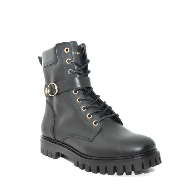 tommy hilfiger black womens boots