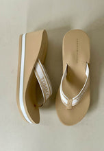 Load image into Gallery viewer, beige low wedge sandals