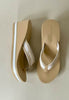 beige low wedge sandals