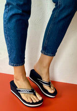 Load image into Gallery viewer, navy tommy hilfiger wedge sandals