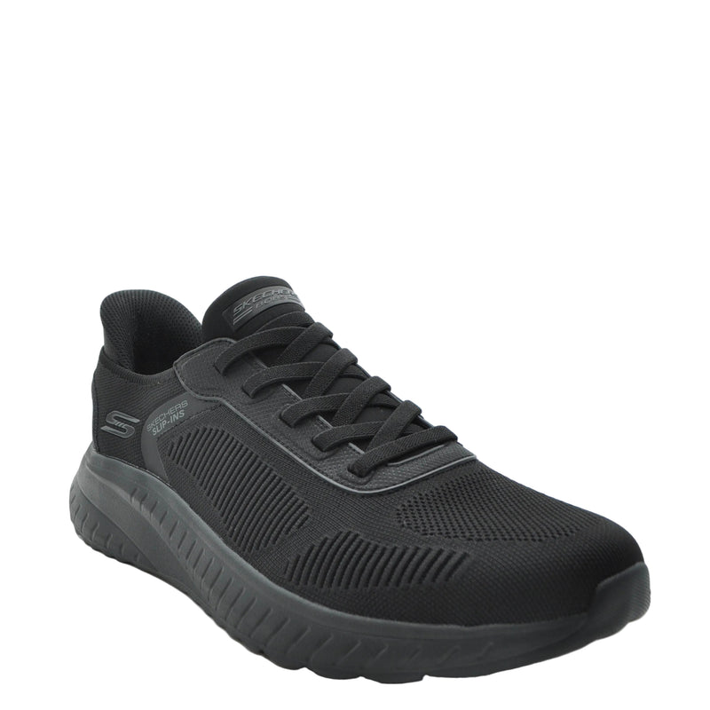 Load image into Gallery viewer, black trainers skechers
