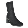 black suede block heeled boots