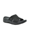 black slider sandals