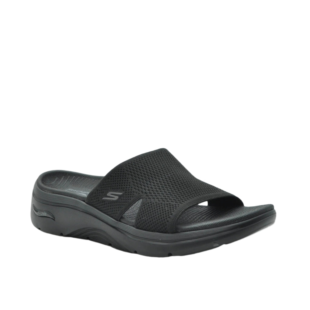 black slider sandals