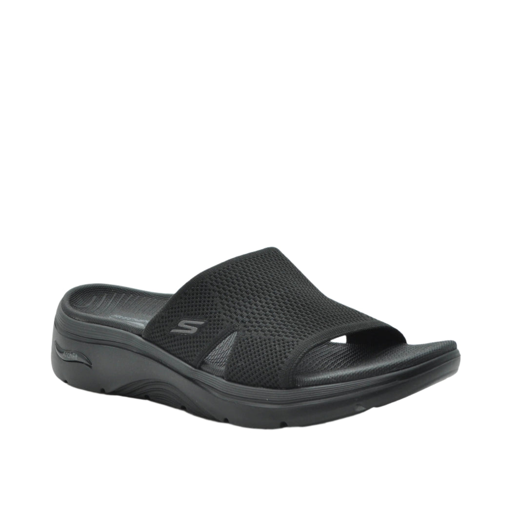 black slider sandals