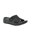 black slider sandals