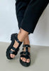 xti black heeled sandals