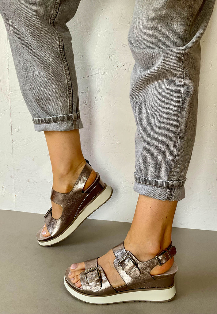 pewter wedge sandals