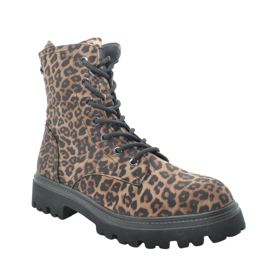 leopard lace up boots