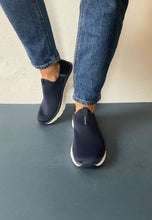 Load image into Gallery viewer, navy slip on shoes for women