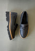 black chunky loafers