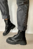 black lace up boots