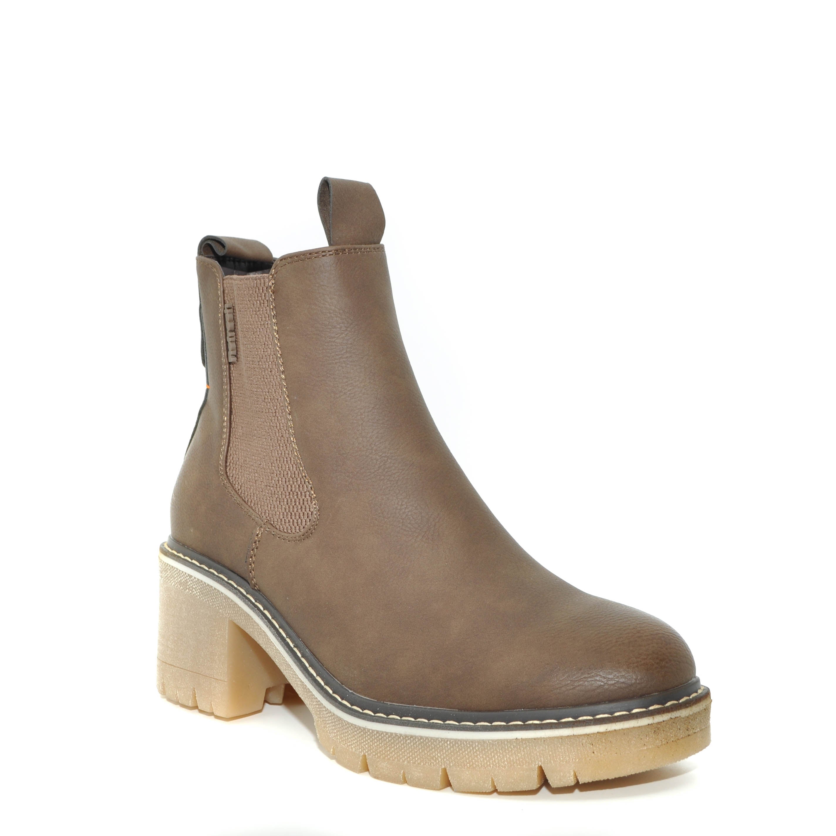 brown chunky chelsea boots