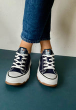 Load image into Gallery viewer, navy platform sneakers